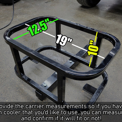Golf Cart 2" Hitch Mount Cooler Carrier (with Optional IGLOO BMX 25QT Cooler)