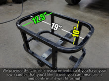 Load image into Gallery viewer, Golf Cart 2&quot; Hitch Mount Cooler Carrier (with Optional IGLOO BMX 25QT Cooler)