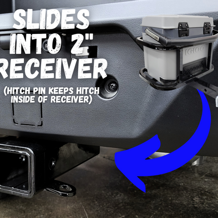 Golf Cart 2" Hitch Mount Cooler Carrier (with Optional IGLOO BMX 25QT Cooler)