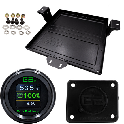 EZGO Freedom RXV (w/ Metal Battery Rack) 51V 105Ah Eco Lithium Battery Complete Bundle - Skinny