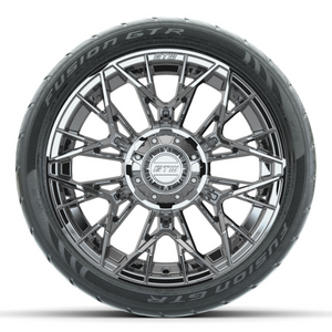 14-Inch GTW Stellar Chrome Wheels with 205/40-R14 Inch GTR Fusion Street Tires Set of (4)