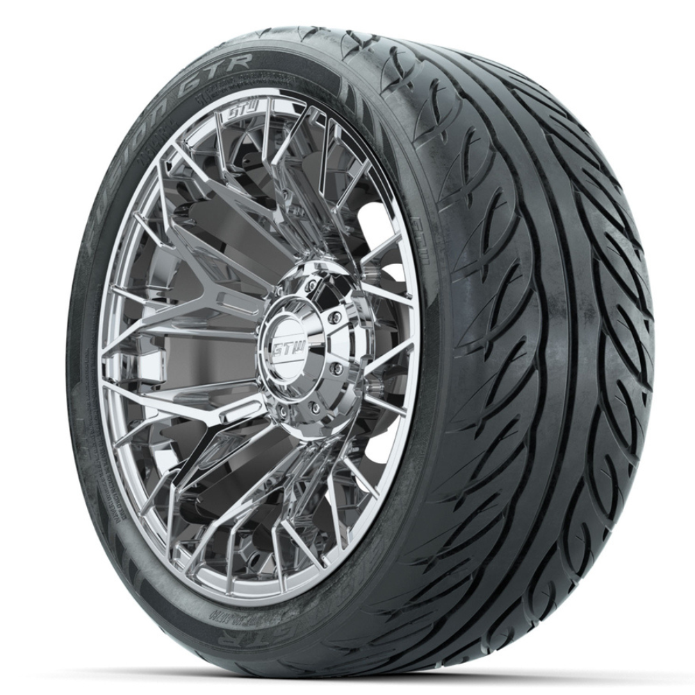 Racing Rims R14 14-Inch GTW Stellar Chrome Wheels with 205/40-R14 Inch GTR Fusion Stre ...