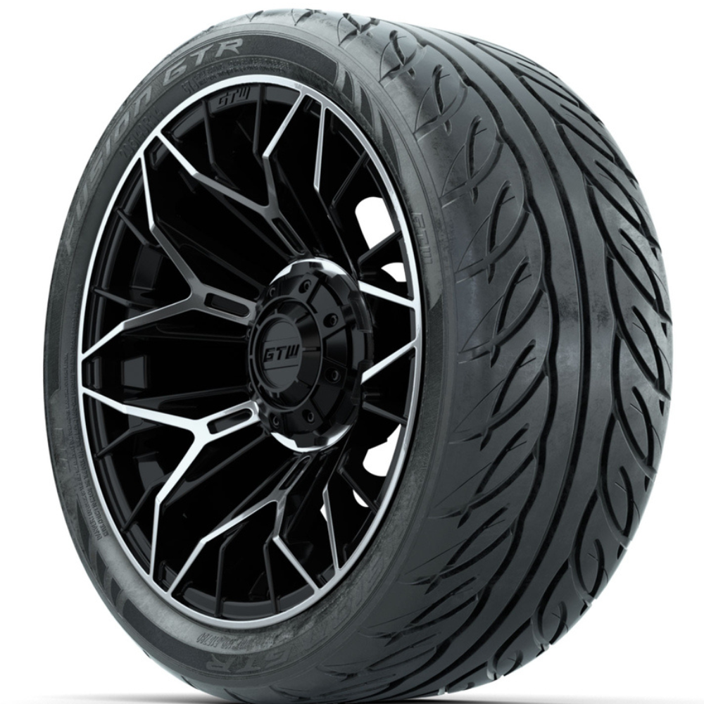 14-Inch GTW Stellar Machined & Black Wheels with 205/40-R14 Inch GTR F ...