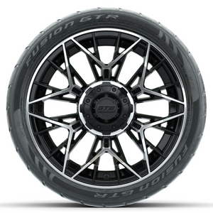 14-Inch GTW Stellar Machined & Black Wheels with 205/40-R14 Inch GTR Fusion Street Tires Set of (4)