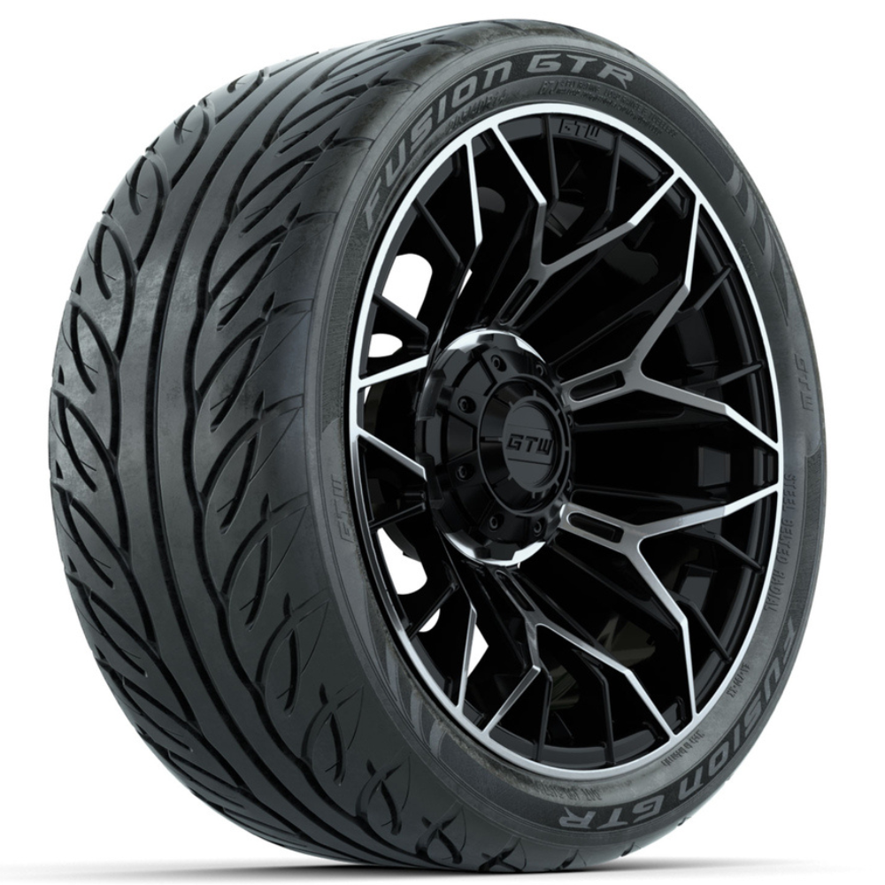 14-Inch GTW Stellar Machined & Black Wheels with 205/40-R14 Inch GTR F ...