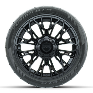 14-Inch GTW Stellar Black Wheels with 205/40-R14 Inch GTR Fusion Street Tires Set of (4)