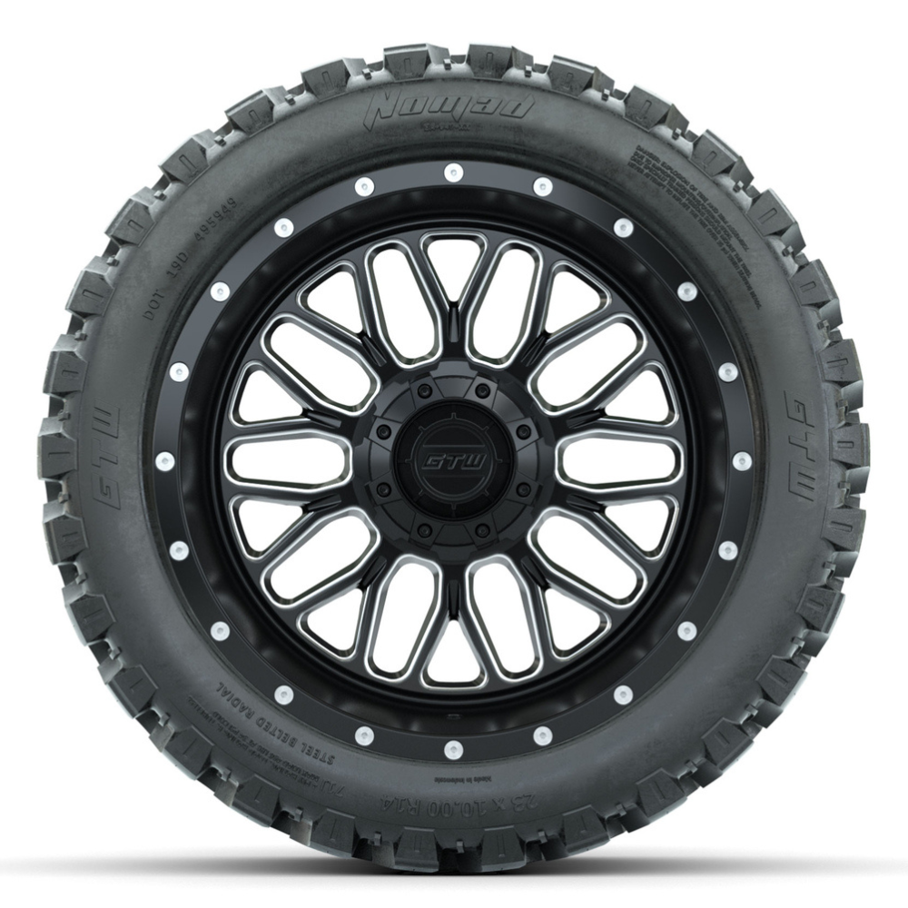 14-Inch GTW Helix Machined & Black Wheels with 23x10-R14 Nomad All-Ter ...
