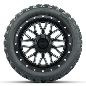14-Inch GTW Helix Machined & Black Wheels with 23x10-R14 Nomad All-Terrain Tires Set of (4)
