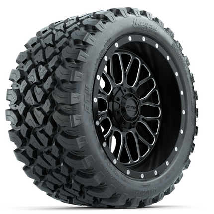 14-Inch GTW Helix Machined & Black Wheels with 23x10-R14 Nomad All-Terrain Tires Set of (4)