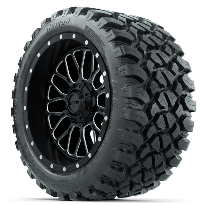 14-Inch GTW Helix Machined & Black Wheels with 23x10-R14 Nomad All-Terrain Tires Set of (4)
