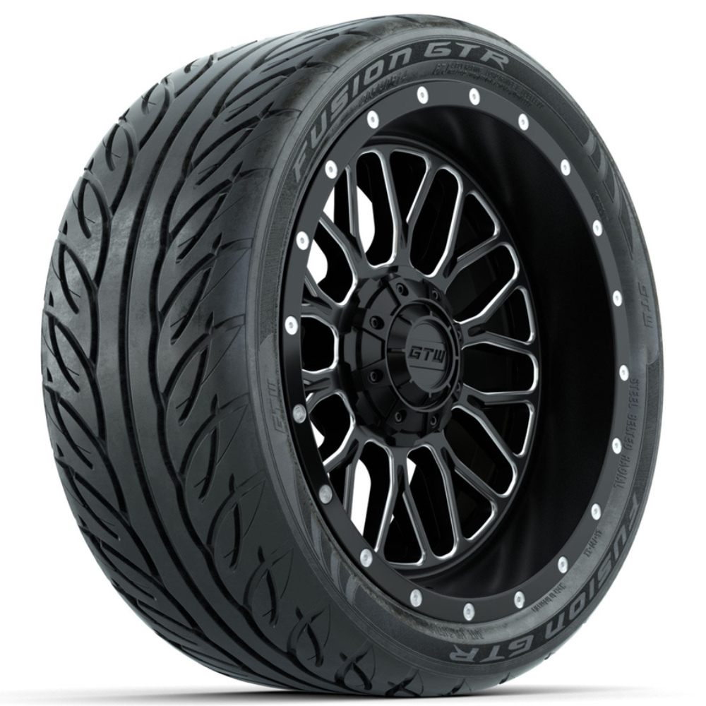 14-Inch GTW Helix Black Wheels with 205/40-R14 Inch GTR Fusion Street ...