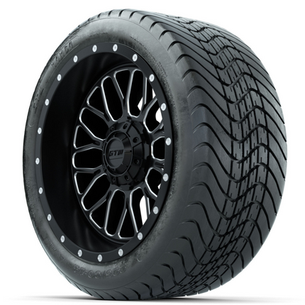 14-Inch GTW Helix Machine & Black Wheels with 225/30-14 Inch Mamba Street Tires Set of (4)