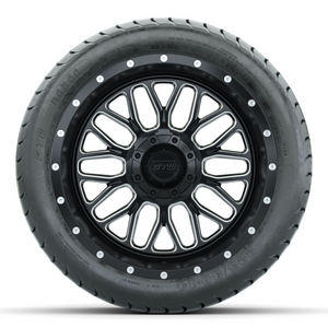 14-Inch GTW Helix Machine & Black Wheels with 225/30-14 Inch Mamba Street Tires Set of (4)