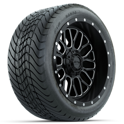 14-Inch GTW Helix Machine & Black Wheels with 225/30-14 Inch Mamba Street Tires Set of (4)