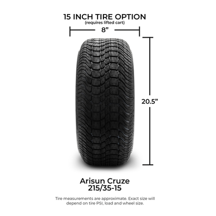 MODZ® 15-Inch Chaos Chrome Wheels & 20.5-Inch Arisun Cruze Street Tires Combo