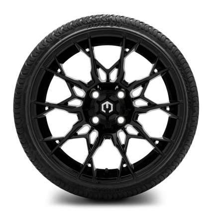 MODZ® 15-Inch Chaos Glossy Black Wheels & 20.5-Inch Arisun Cruze Street Tires Combo