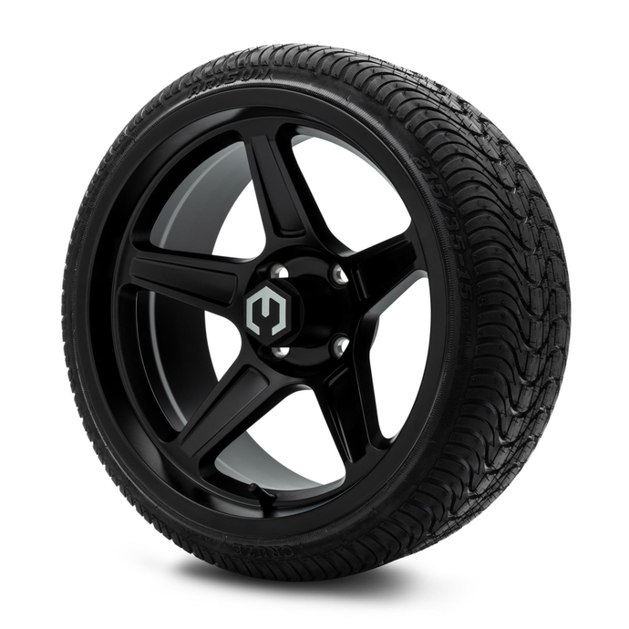 MODZ® 15-Inch Drift Matte Black Wheels & 20.5-Inch Arisun Cruze Street Tires Combo