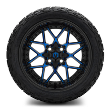 Load image into Gallery viewer, MODZ® 15-Inch Formula Blue and Black Wheels &amp; 23-Inch XComp Gladiator Steel Belted Radial Tires Combo