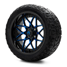 Load image into Gallery viewer, MODZ® 15-Inch Formula Blue and Black Wheels &amp; 23-Inch XComp Gladiator Steel Belted Radial Tires Combo