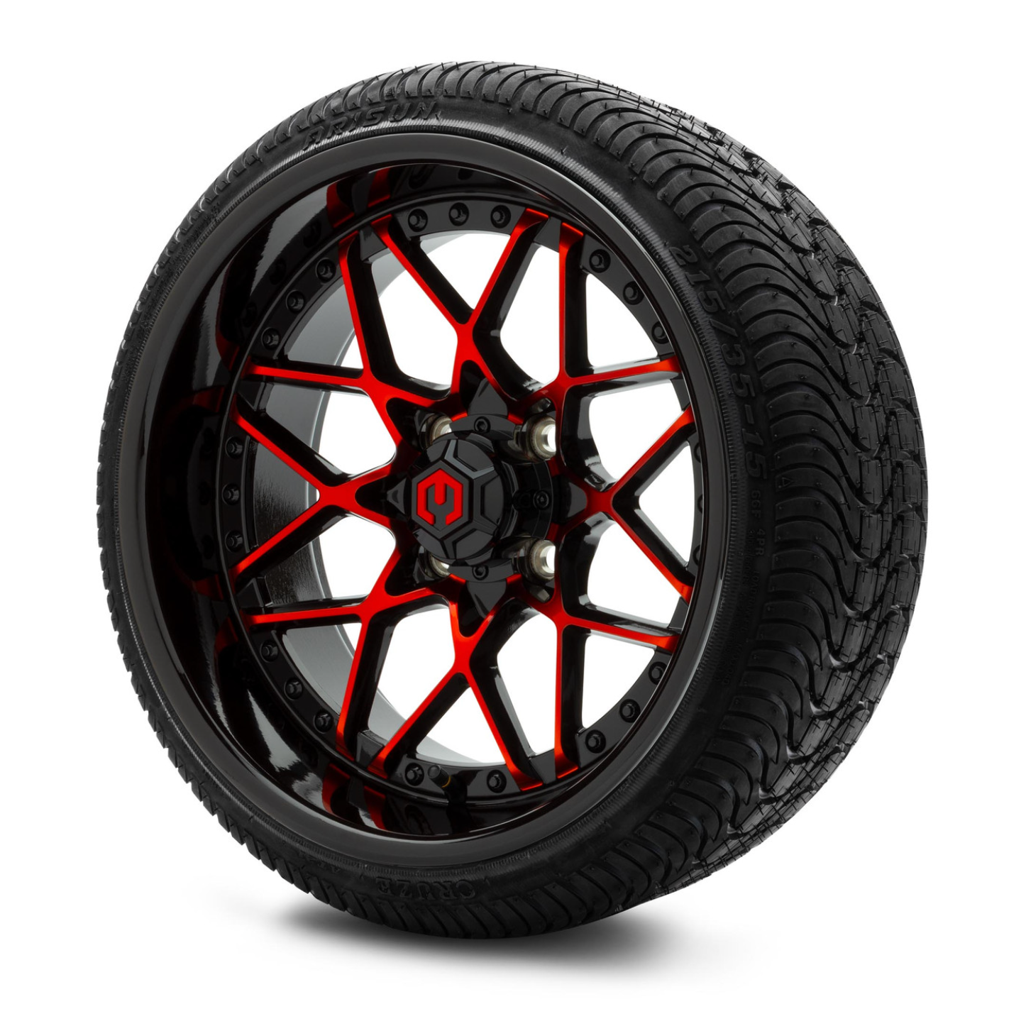 MODZ® 15-Inch Formula Red and Black Wheels & 20.5-Inch Arisun