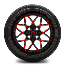 Load image into Gallery viewer, MODZ® 15-Inch Formula Red and Black Wheels &amp; 20.5-Inch Arisun Cruze Street Tires Combo