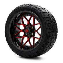 Load image into Gallery viewer, MODZ® 15-Inch Formula Red and Black Wheels &amp; 23-Inch XComp Gladiator Steel Belted Radial Tires Combo