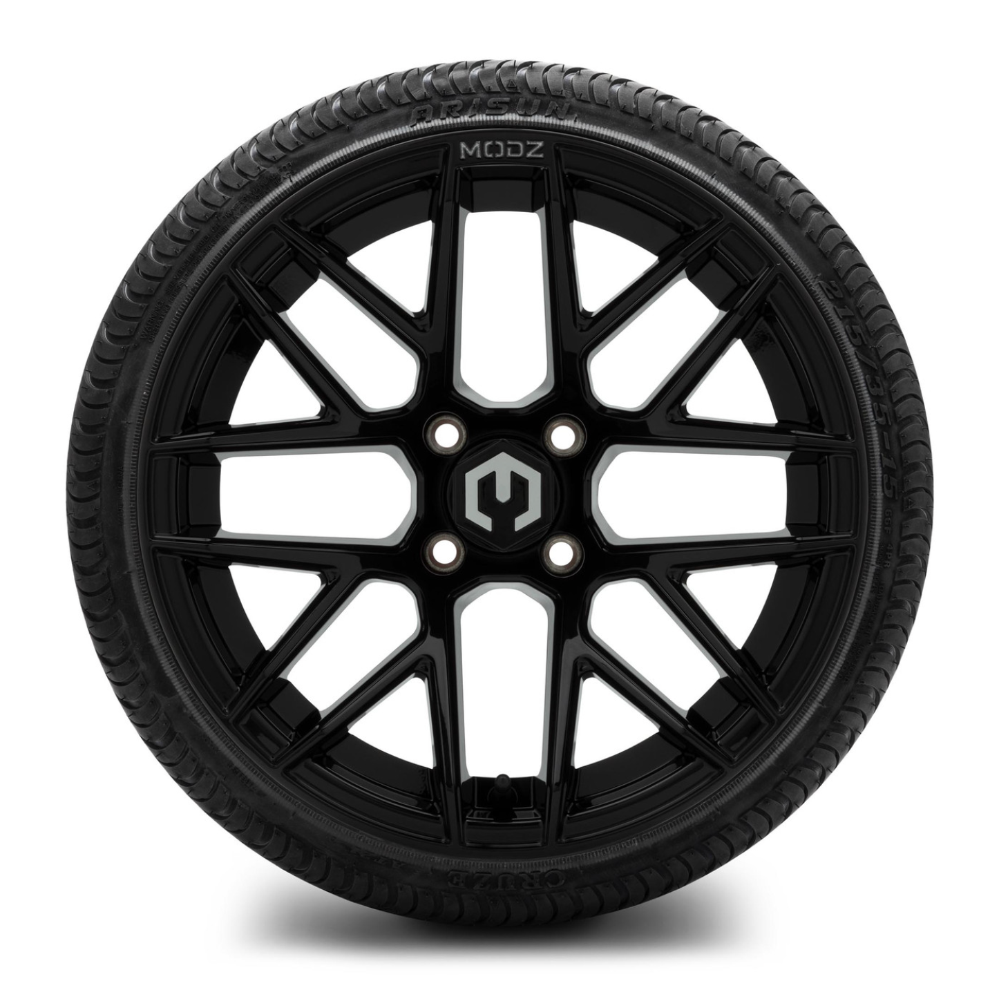 MODZ® 15-Inch Matrix Glossy Black Wheels & 20.5-Inch Arisun Cruze