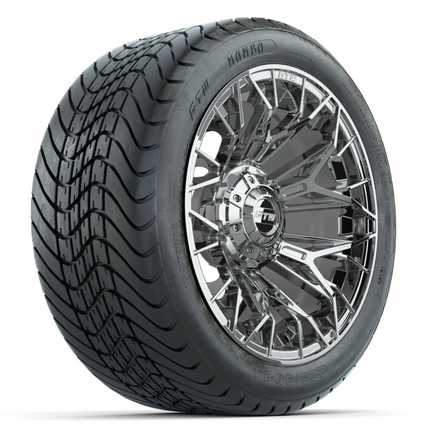 14-Inch GTW Stellar Chrome Wheels with 225/30-14  Inch Mamba Street Tires Set of (4)