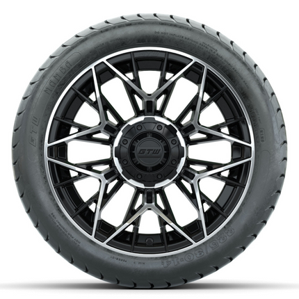 14-Inch GTW Stellar Machined & Black Wheels with 225/30-14  Inch Mamba Street Tires Set of (4)