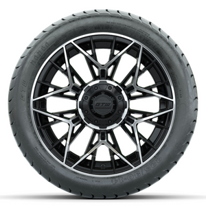 14-Inch GTW Stellar Machined & Black Wheels with 225/30-14  Inch Mamba Street Tires Set of (4)