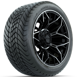 14-Inch GTW Stellar Machined & Black Wheels with 225/30-14  Inch Mamba Street Tires Set of (4)