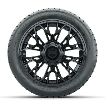 14-Inch GTW Stellar Black Wheels with 225/30-14  Inch Mamba Street Tires Set of (4)