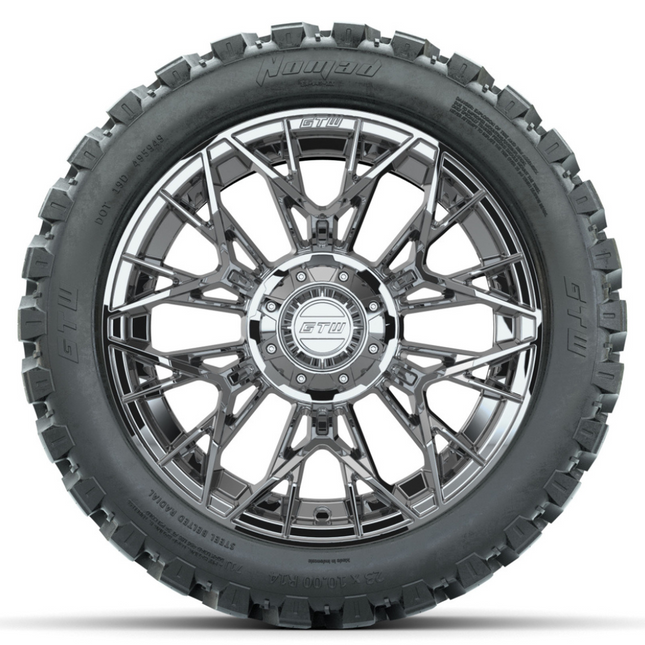 14-Inch GTW Stellar Chrome Wheels with 23 Inch Nomad All-Terrain Tires Set of (4)