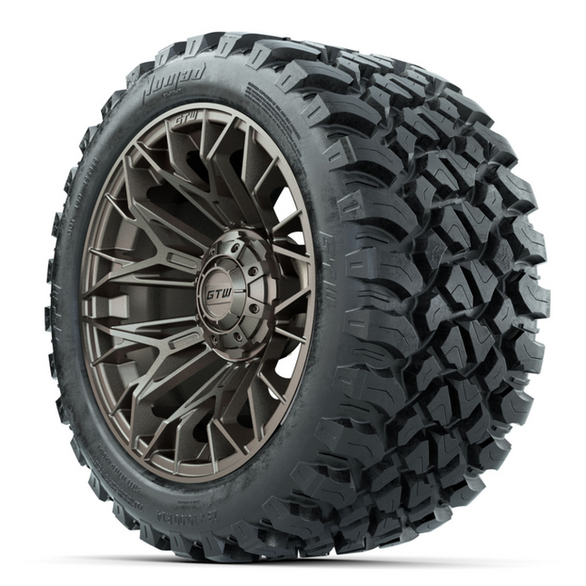 14-Inch GTW Stellar Matte Bronze Wheels with 23 Inch Nomad All-Terrain Tires Set of (4)