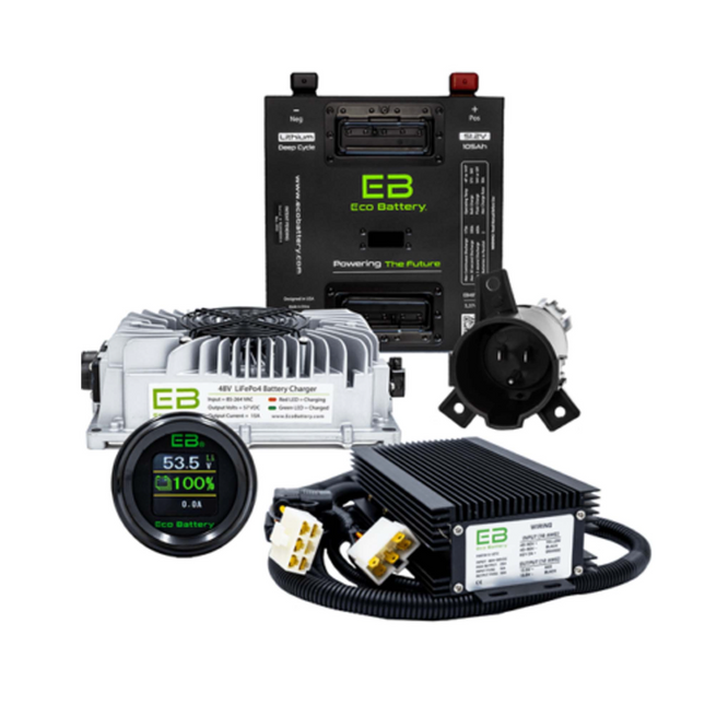 Club Car Precedent/Onward/Tempo 48V (51V) 105AH Eco Lithium Battery Complete Bundle - Thru Hole