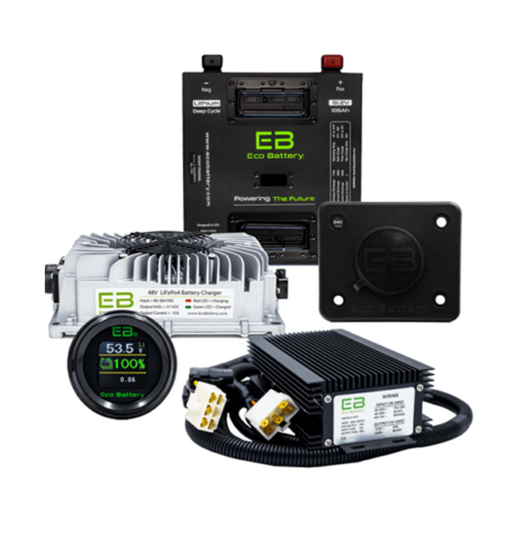 EZGO Freedom (RXV) 51V 105Ah - Thru Hole Eco Lithium Battery Complete Bundle