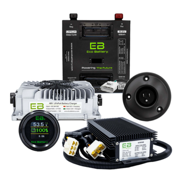 Yamaha G29/Drive 48V (51V) 105Ah Eco Lithium Battery Complete Bundle for 2007-2010 - Thru Hole