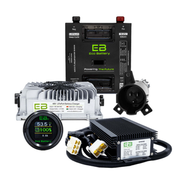 Club Car Precedent 48V (51V) 105Ah Eco Lithium Battery Complete Bundle for 2004-2008 - Thru Hole