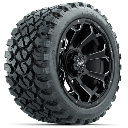 14-Inch GTW Raven Matte Black Off-Road Wheels on 23-Inch GTW Nomad Steel Belted Radial DOT Tires (Set of 4)