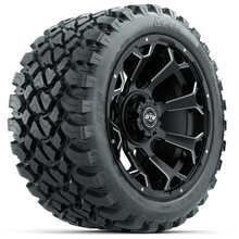 Load image into Gallery viewer, 14-Inch GTW Raven Matte Black Off-Road Wheels on 23-Inch GTW Nomad Steel Belted Radial DOT Tires (Set of 4)