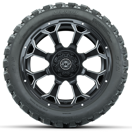 14-Inch GTW Raven Matte Black Off-Road Wheels on 23-Inch GTW Nomad Steel Belted Radial DOT Tires (Set of 4)