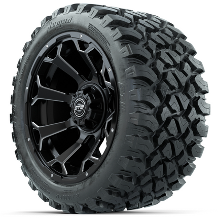 14-Inch GTW Raven Matte Black Off-Road Wheels on 23-Inch GTW Nomad Steel Belted Radial DOT Tires (Set of 4)