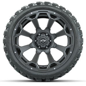 15" GTW Raven Matte Gray Wheels with 23" GTW Nomad All-Terrain Tires (Set of 4)