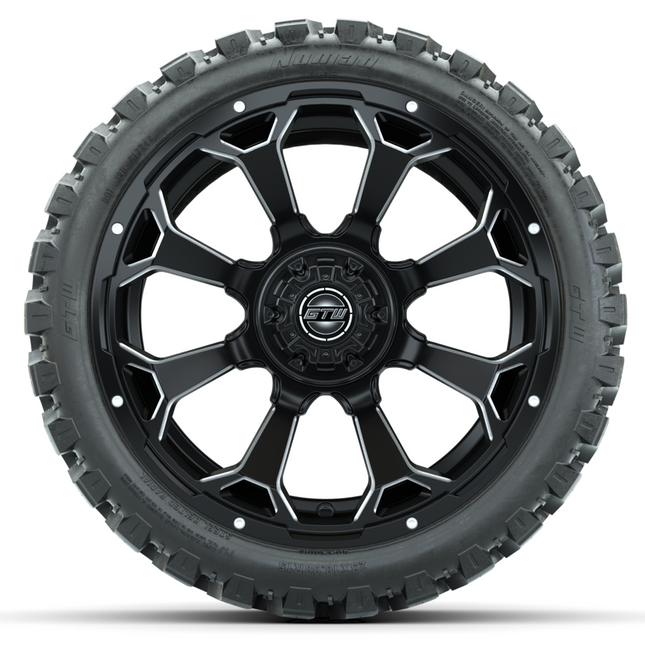 15-Inch GTW Raven Matte Black Wheels with 23" GTW Nomad All-Terrain Tires (Set of 4)