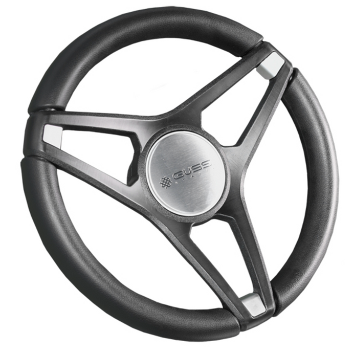 Gussi Molino Black Steering Wheel and Hub for E-Z-GO