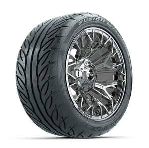 14-Inch GTW Stellar Chrome Wheels with 225/40-R14 Inch GTR Fusion Street Tires Set of (4)