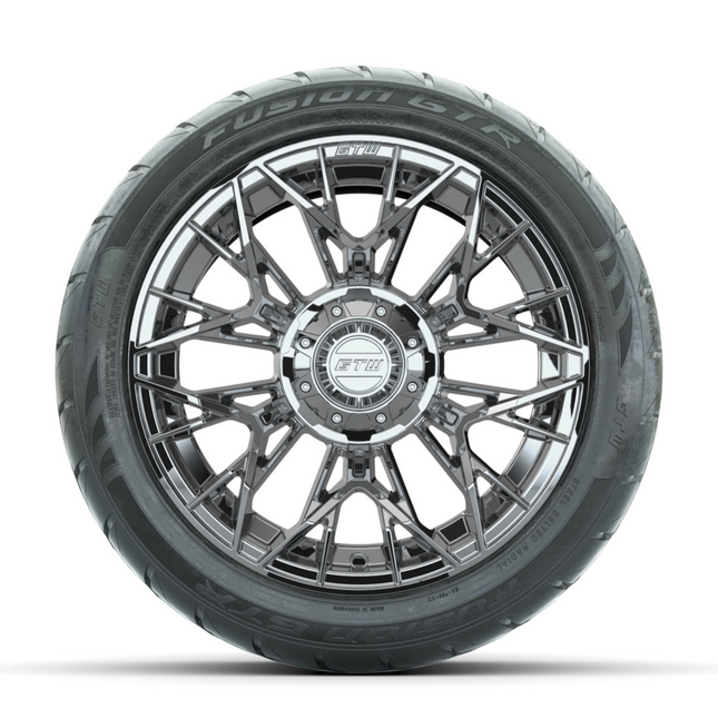 14-Inch GTW Stellar Chrome Wheels with 225/40-R14 Inch GTR Fusion Street Tires Set of (4)