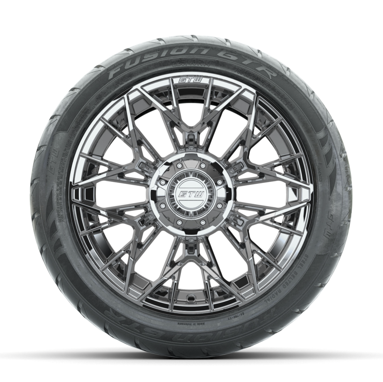 14-Inch GTW Stellar Chrome Wheels with 225/40-R14 Inch GTR Fusion Stre ...