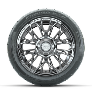 14-Inch GTW Stellar Chrome Wheels with 225/40-R14 Inch GTR Fusion Street Tires Set of (4)