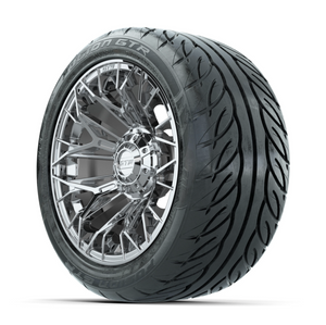 14-Inch GTW Stellar Chrome Wheels with 225/40-R14 Inch GTR Fusion Street Tires Set of (4)